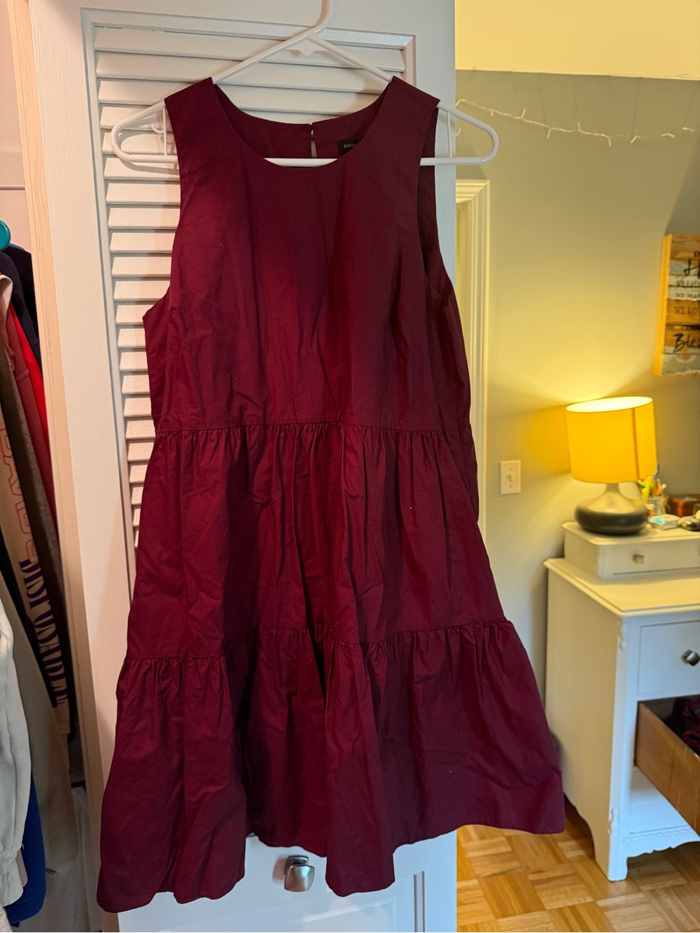 Banana Republic Baby Doll Dress in Burgundy
